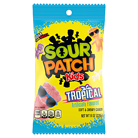 Sour Patch Kids Tropical, 8 Oz, Pack Of 12 Bags