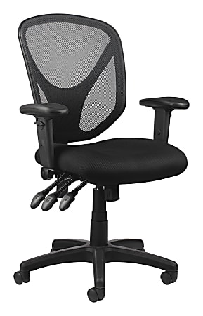 Realspace MFTC 200 Ergonomic Mesh Mid Back Task Chair Black BIFMA