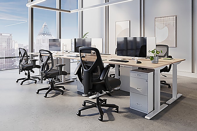 Realspace MFTC 200 Ergonomic Mesh Mid Back Task Office Chair Black