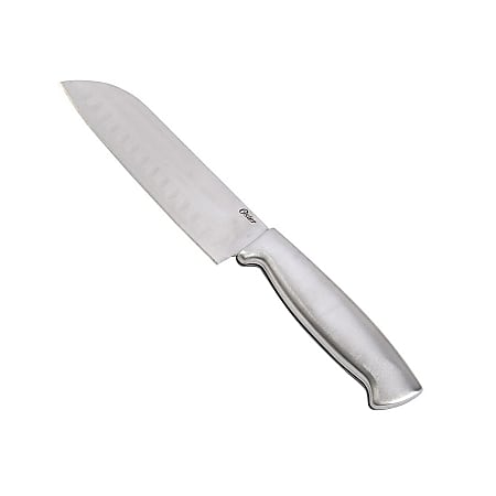Oster Baldwyn High Carbon Stainless Steel Santoku Knife, 6-1/2”, Silver