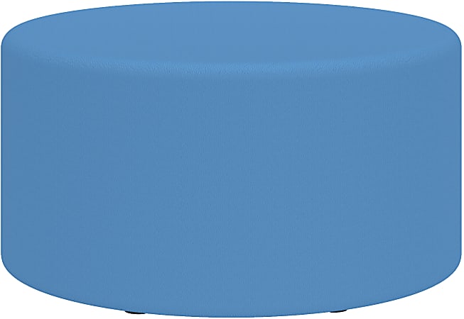Safco® Learn Vinyl Floor Seat, Cylinder Ottoman, Baby Blue