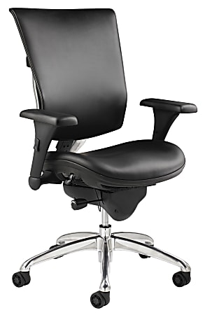 WorkPro® 768E Commercial Bonded Leather High-Back Chair, Black