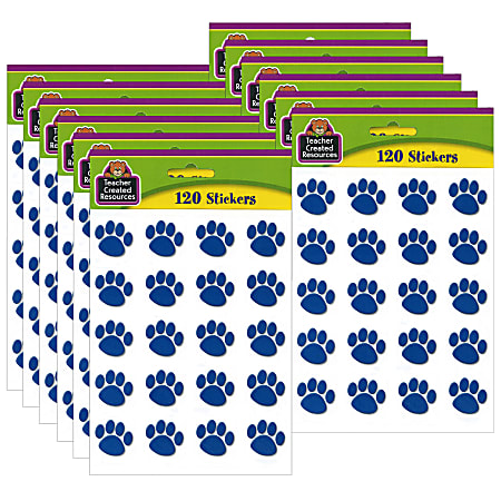 Teacher Created Resources® Stickers, Blue Paw Prints, 120