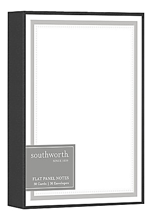 Southworth® Tungsten Flat-Panel Note Cards With Envelopes, Folded, 4-1/4" x 6-3/8", White, Box Of 30 Cards/Envelopes