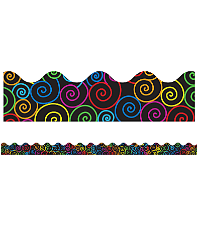 Carson-Dellosa Scalloped Border, Rainbow Swirls