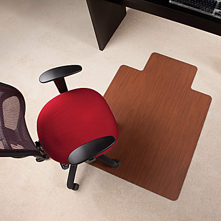 Tenex Planet-Saver Chair Mat For All Carpeted Surfaces (Up To 3/4" Thick), 36" x 48", Mahogany Woodgrain