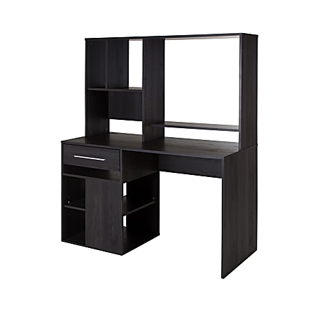 South Shore Annexe 48 W Computer Desk With Hutch Gray Oak Office