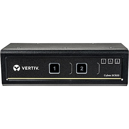 Avocent Vertiv Cybex SC900 Secure Desktop KVM Switch |2 Port Dual-Head | DVI-I |TAA - 4K UHD | NIAP PP 3.0 Compliant | Audio/USB | Secure Isolated Channels | 3-Year Full Coverage Factory Warranty - Optional Extended Warranty Available