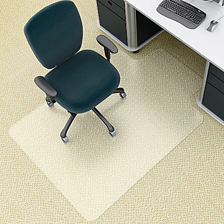 Deflecto EnvironMat Chair Mat For Low Pile Carpets, 45" x 53", Wide Lip, Clear