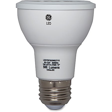 GE Lighting 7-watt LED Light Bulb - 7 W - 3600 cd - White Light Color - E26 Base - 25000 Hour - 4400.3°F (2426.8°C) Color Temperature - 80 CRI - 20° Beam Angle - 6 / Carton