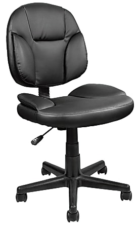 Brenton Studio® Battista Bonded Leather Low-Back Task Chair, Black