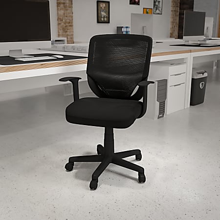 Flash Furniture Norris Mesh Mid-Back Swivel Task Chair, Black