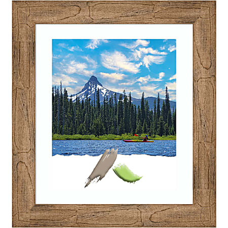 Amanti Art Rectangular Wood Picture Frame, 26” x 30” With Mat, Owl Brown