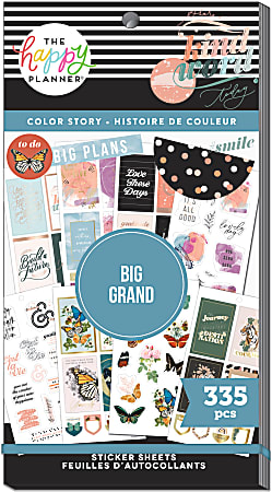 Happy Planner Big Stickers, 9"H x 4-3/4"W x 1/4"D, Bright Places, Value Pack Of 335 Stickers