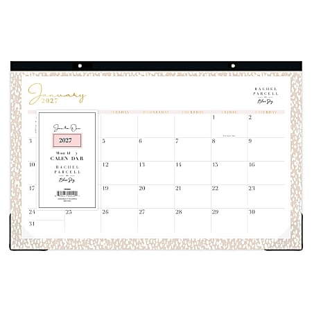 2027 Dalmatia Tan Monthly Desk Pad Calendar 17x11