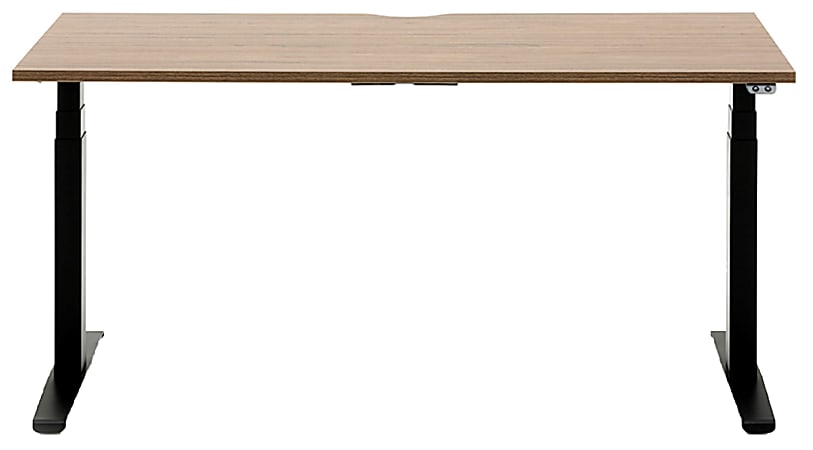Allermuir Slide Electric 60"W Height-Adjustable Standing Desk, Walnut/Black