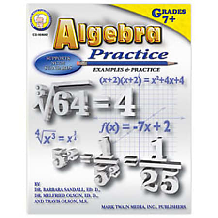 Carson-Dellosa Mark Twain Algebra Practice Book, Grades 7+