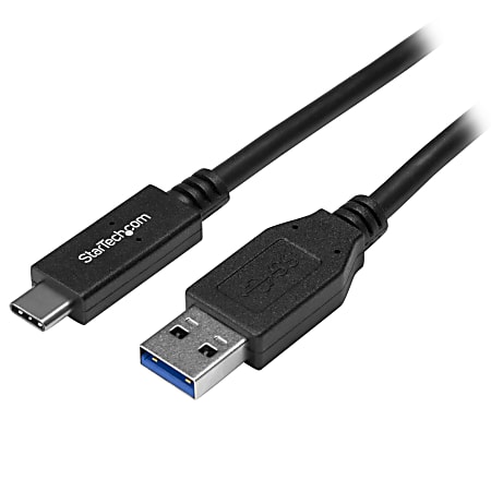 StarTech.com 3ft 1m USB to USB C Cable - USB 3.1 10Gpbs - USB-IF Certified - USB A to USB C Cable - USB 3.1 Type C Cable - First End: 1 x Type A Male USB - Second End: 1 x Type C Male USB - 1.25 GB/s - Shielding - Nickel Plated Connector - Black