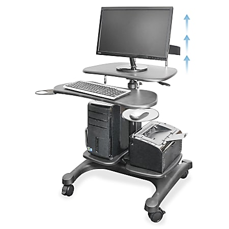 Kantek Sit to Stand Mobile Height Adjustable Computer Workstation With ...