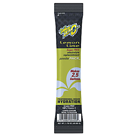 Sqwincher Powder Packs™, Sugar-Free Lemon-Lime, 23.83 Oz, Case Of 32