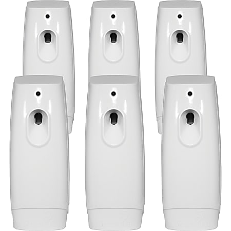 TimeMist Classic Metered Aerosol Dispenser - 0.25 Hour Medium - 30 Day Refill Life - 6000 ft Coverage - 2 x AA Battery - 6 / Carton - White
