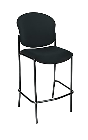 OFM Manor Series Café Height Stackable Chair, 45"H x 24 1/4"W x 25"D, Black, Set Of 2