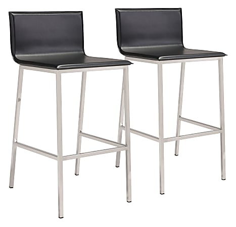 Zuo Modern Marina Bar Stool, Black