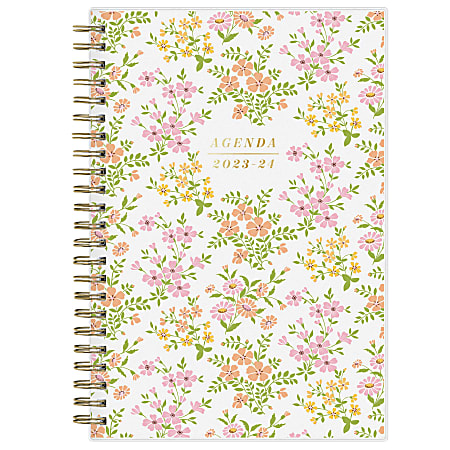 Blue Sky 2023-2024 Day Designer Weekly/Monthly Planning Calendar, 5" x 8", Livy Orange Frosted, July 2023 To June 2024, 142341