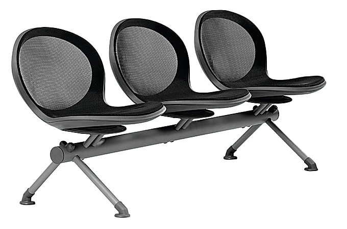 OFM Net Series Beam Seating, NB-3, 3 Seats, 30"H x 83"W x 24 3/4"D, Black/Gray