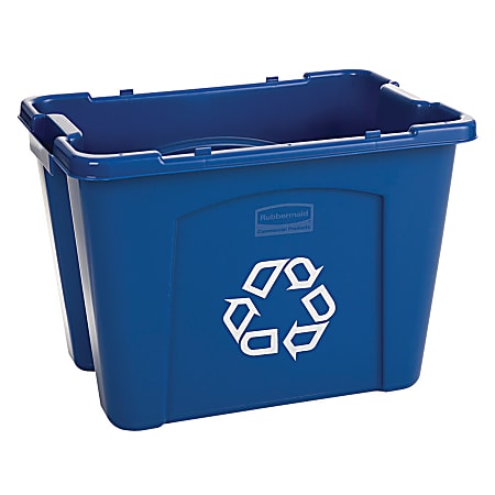 Rubbermaid® Computer Paper Collection "We Recycle" Container, 14 Gallons, 13 1/2"H x 20"W x 15"D, Blue
