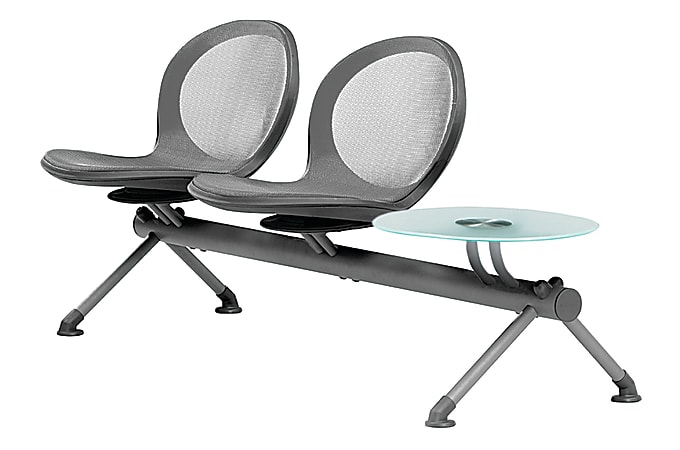 OFM Net Series Beam Seating, NB-3G, 2 Seats, 1 Table, 30"H x 83"W x 24 3/4"D, Gray
