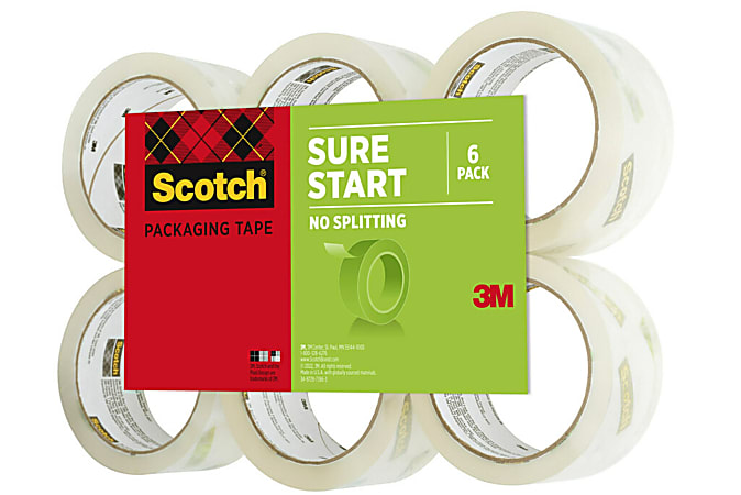 Scotch Easy-Grip Packaging Tape Dispenser Refill, Clear - 6 pack