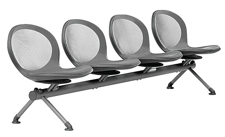 OFM Net Series Beam Seating, NB-4, 4 Seats, 30"H x 109"W x 24 3/4"D, Gray