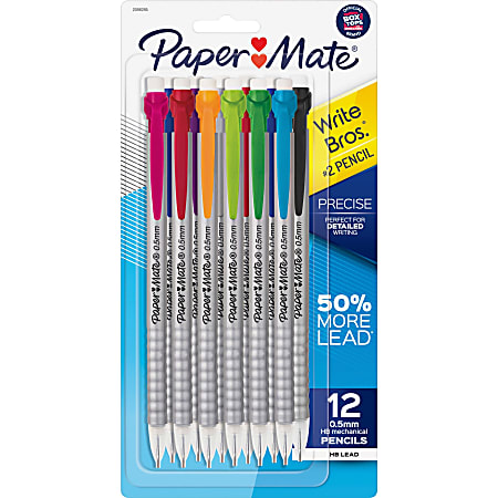 Paper Mate Write Bros. Strong Mechanical Pencils - #2 Lead - 0.5 mm Lead Diameter - Multi Lead - 1 Dozen