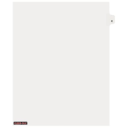 Kleer-Fax® Individual Tab 100% Recycled Legal Exhibit Dividers, Side Tab, Letter Size, Bold Font, C