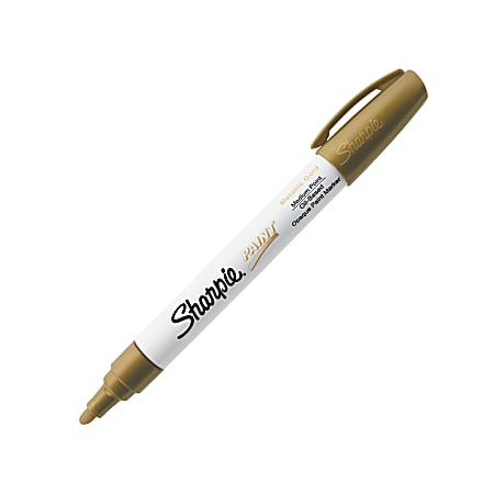 Permanent Paint Marker, Medium Bullet Tip, Gold