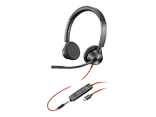 Poly Blackwire 3325 Microsoft Teams Certified USB-C Headset - Stereo - USB Type C, Mini-phone (3.5mm) - Wired - 32 Ohm - 20 Hz - 20 kHz - On-ear - Binaural - Open - 7.05 ft Cable - Omni-directional Microphone