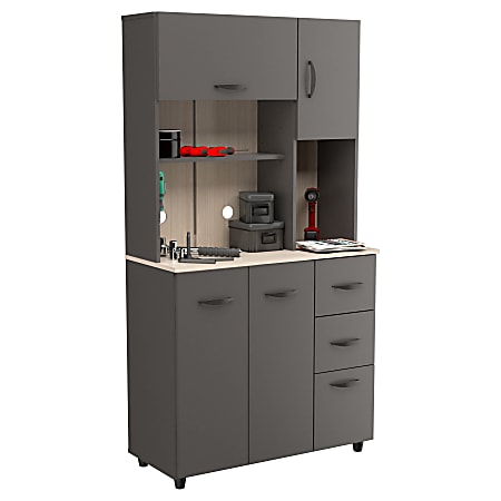 Inval Storage Cabinet With Microwave Stand 66 18 H x 23 58 W x 15