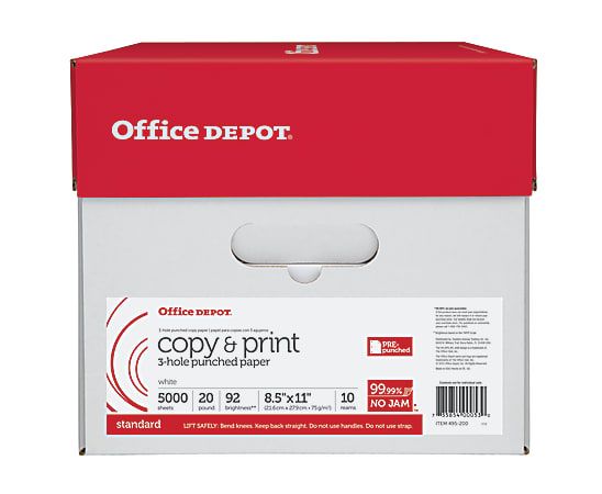 Printworks 04340 Professional Office Paper, 5-Hole Left Punched, White, Letter, 20lb, 500/Rm