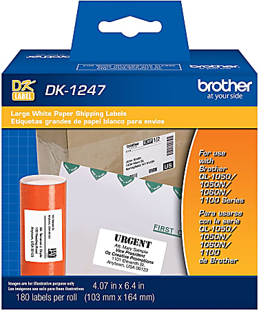 200/Roll Large 4x6 Shipping Labels For Brother QL-1110NWB, QL-1100 - DK-1241 Compatible