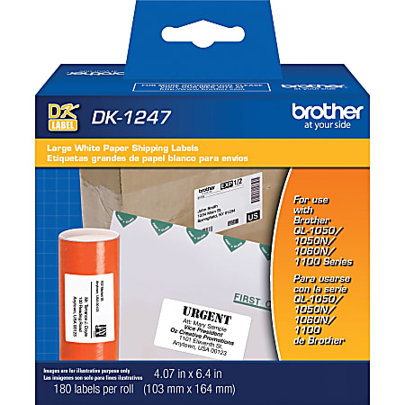 Brother® Shipping Labels, White, Roll Of 180 Labels