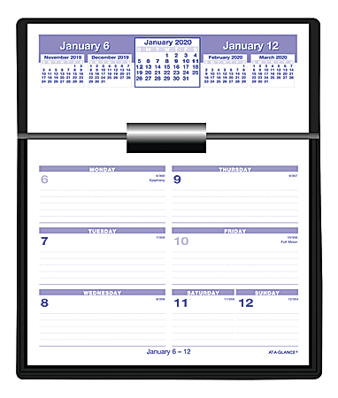 AT-A-GLANCE® Flip-A-Week Weekly Calendar Refill, 6" x 7", January To December 2020, SW705X50