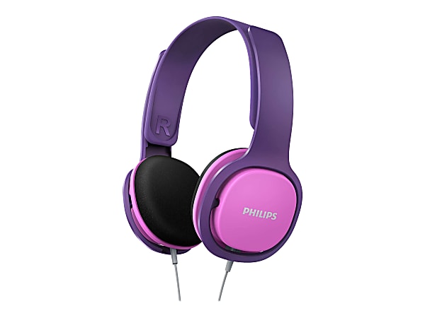 Philips Kids SHK2000PK - Headphones - on-ear - wired - 3.5 mm jack - noise isolating - purple, pink