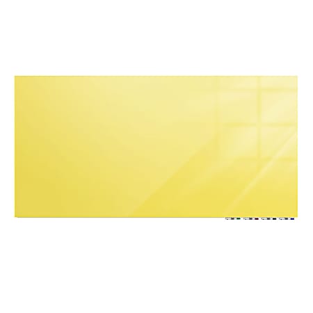Ghent Aria Low Profile Glassboard, Magnetic, 36"H x 72"W, Yellow