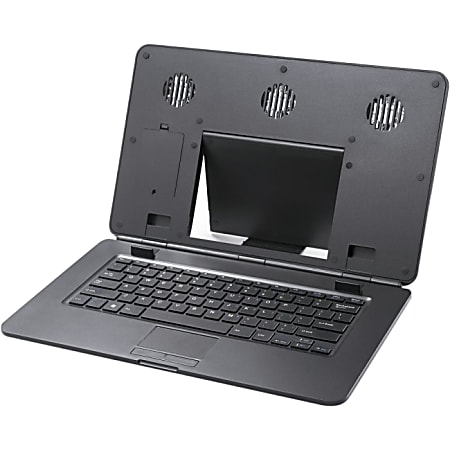 Ergo Laptop Stand With Built-In Keyboard Cooling Fan Via Ergoguys