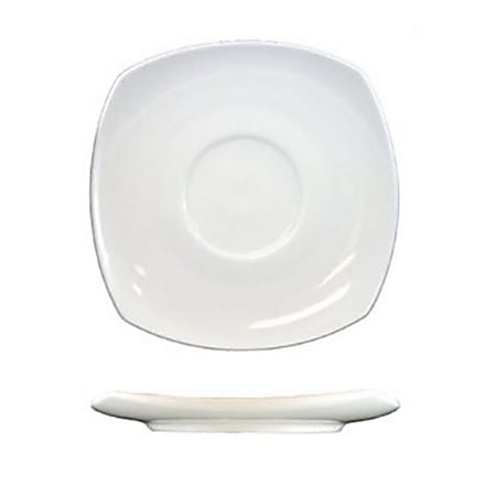 International Tableware Quad Square Saucer Plates, 5-3/4” x 1/8”, White, Case Of 36 Plates