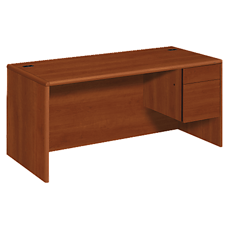 HON® 10700 66"W Right-Pedestal Computer Desk, Cognac