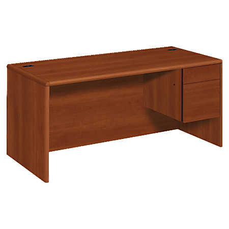 HON® 10700 Series Laminate Right Pedestal Desk, Cognac