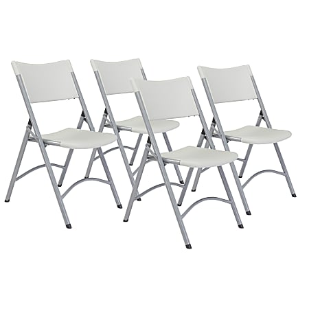National Public Seating Series 600 Folding Chairs, Gray/Textured Gray, Pack Of 4 Chairs
