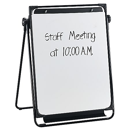 Polarity Height Adjustable Dry Erase Flipchart Easel, 30 x 20-31 x 50-74  Easel, 30 x 38 Board, White Surface, Silver Frame - mastersupplyonline